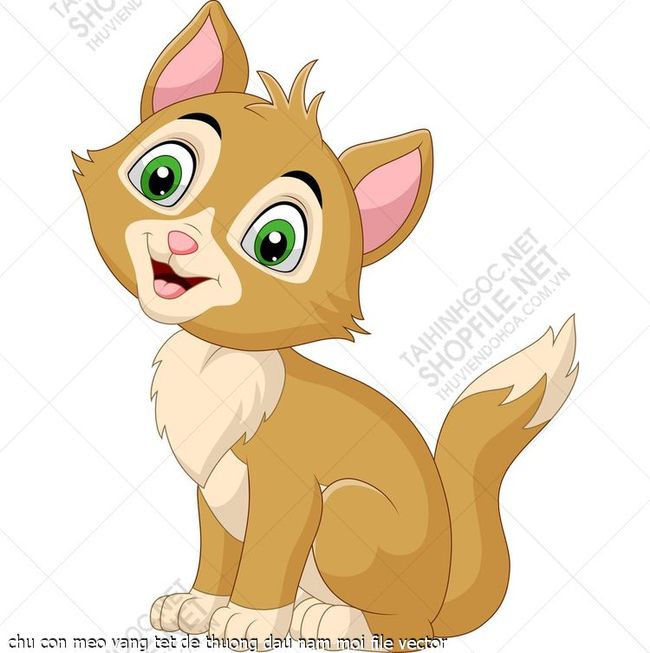 chu con meo vang tet de thuong dau nam moi file vector